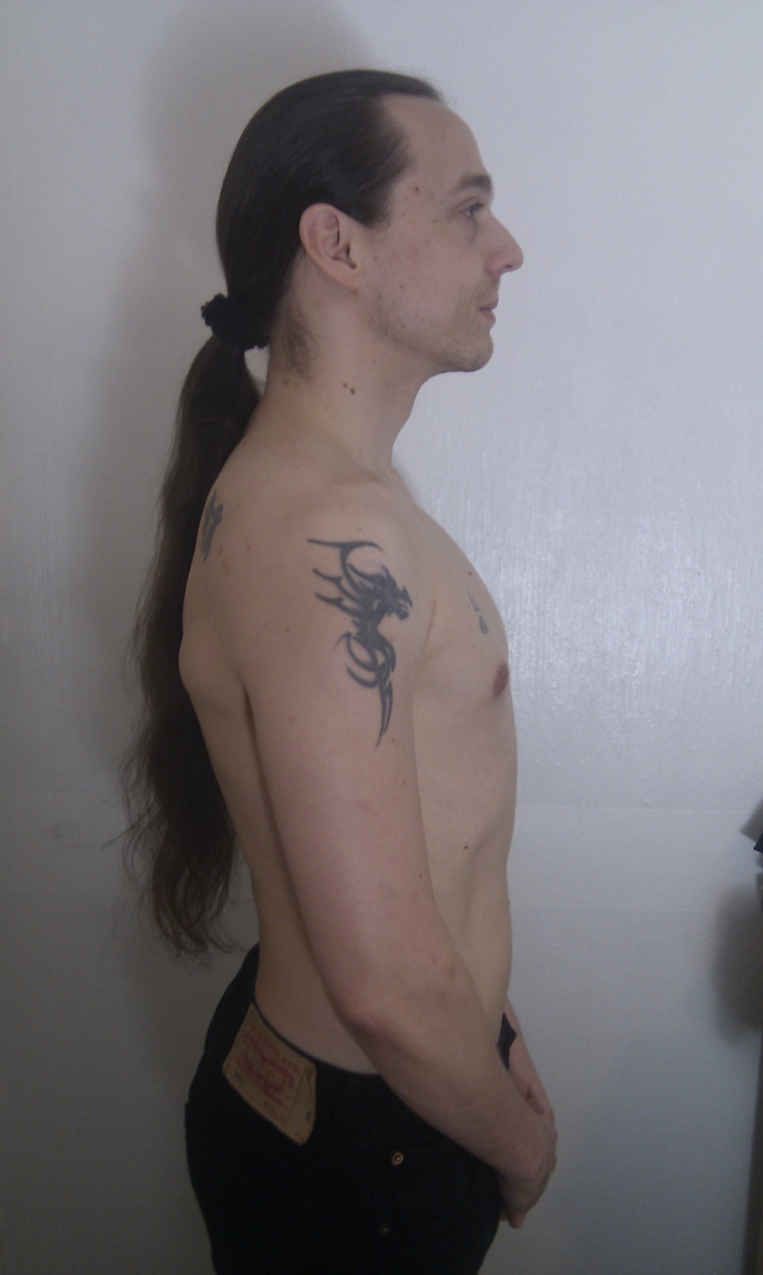 Side, standing up straight